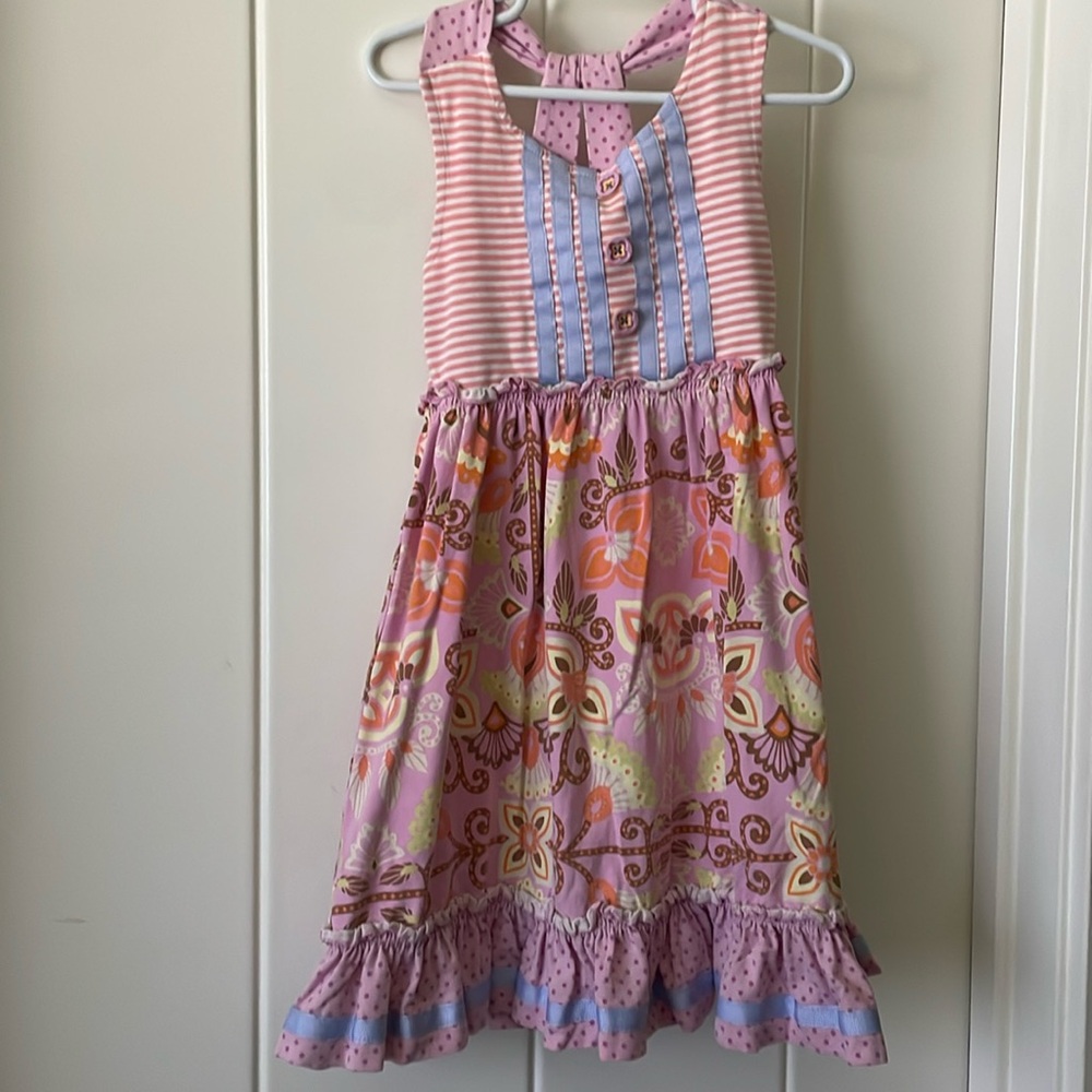 Matilda Jane Purple & Pink Floral Dress with Ruffled Shorts